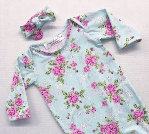 newborn floral gown