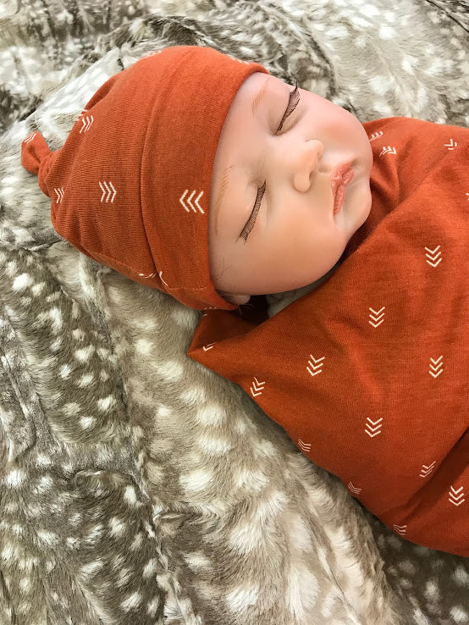 Newborn Swaddle Set Rust Red Earth Tones coming Home Etsy