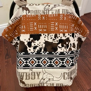 Baby Car Seat Tent, Cowboy Car Seat Canopy, Cowboy Baby Boy Shower Gift