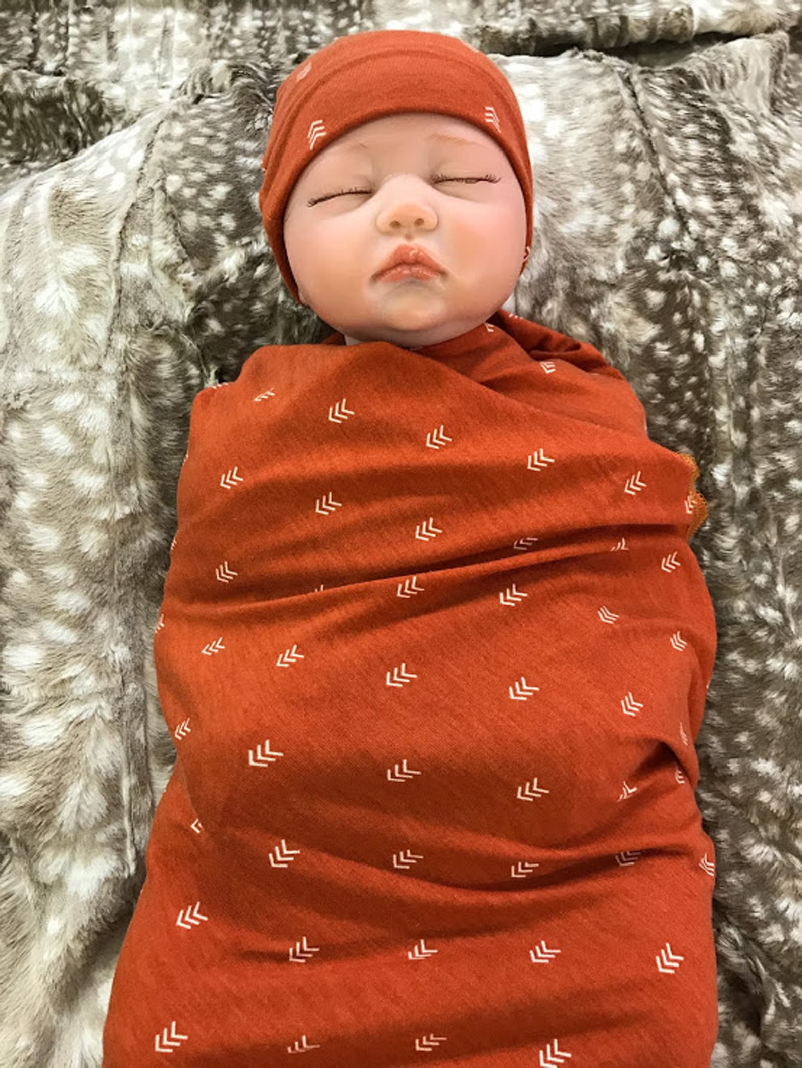 Newborn Swaddle Set Rust Red Earth Tones coming Home Etsy