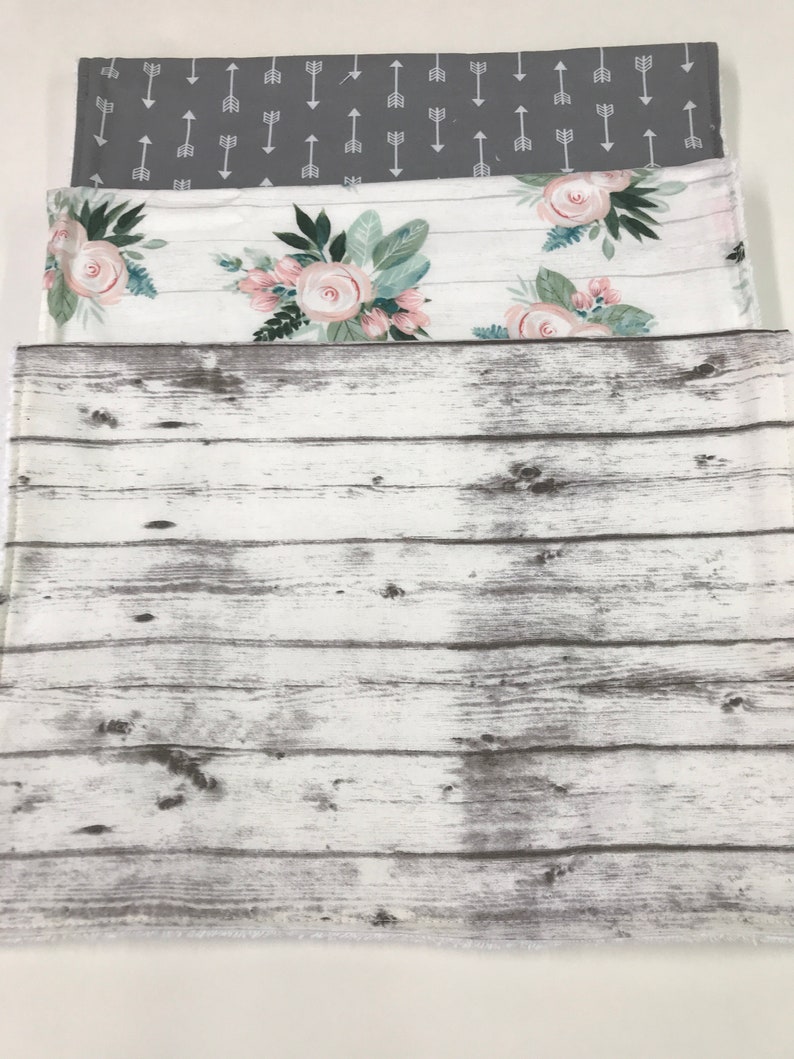 Boho Baby Burp Cloth Set Gray Arrows,Baby Girl Shower Gift Baby Shower Gift