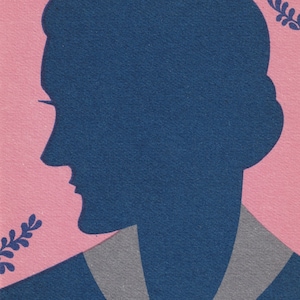 N.G. Granath / Fête des Mères - Belle vieille petite carte postale suédoise vintage années 1930 - Femme Shadow silhouette Art Déco scandinave litho éphémère