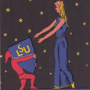 Arvid Wallinder / Buon Natale - Bella piccola cartolina d'epoca Svezia anni '30 - Leprechaun nano gnomo blasone "LSU" regalo donna stelle notte