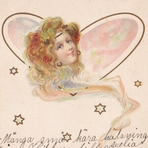 Liebe Frau Portrait / Gesicht - Liebete Frau 1905 Postkarte - Mode-Schönheit Wiener Stil wie Raphael Kirchner - vintage Jugendstil