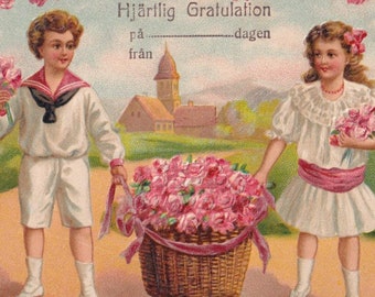 ★希少★スウェーデン1920年代MAJ LINDMAN のアンティークカード！⑤ ☆希少☆スウェーデン1920年代MAJ LINDMAN のアンティークカード