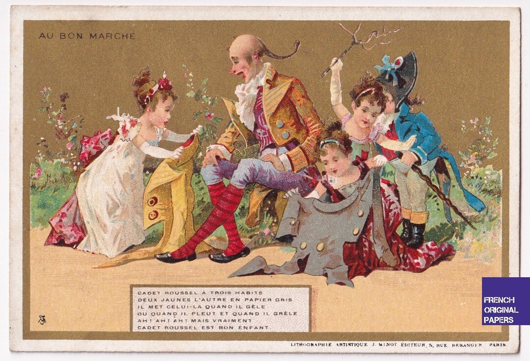 Nursery Rhyme / Song Cadet Roussel Three Clothes Lovely Victorian Trade ...