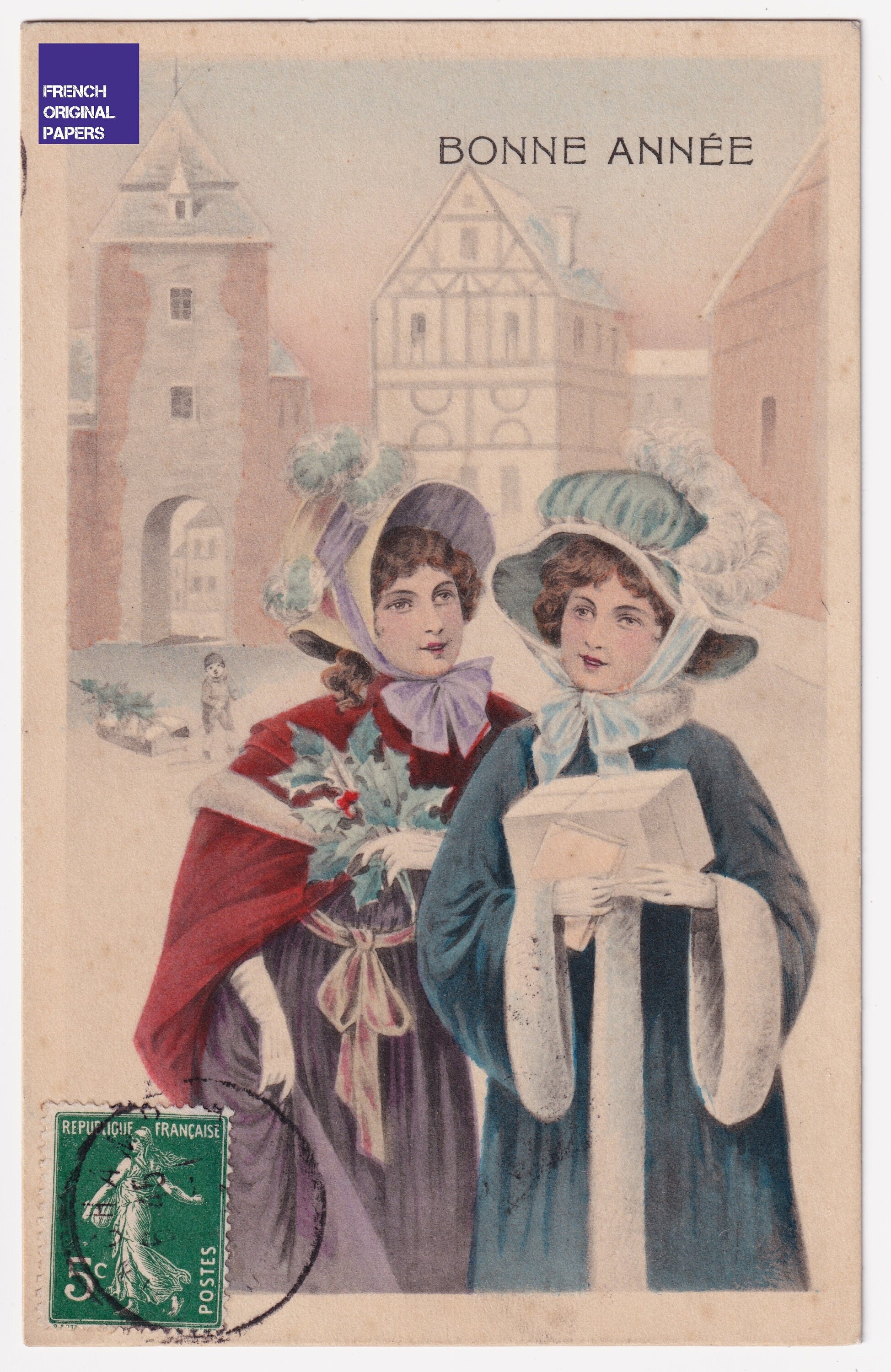 Vienese Illustrator Lovely Vintage Postcard 1910s Happy - Etsy Finland