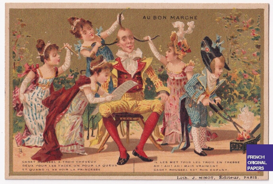 Nursery Rhyme / Song Cadet Roussel Three Hairs Lovely Victorian Trade ...