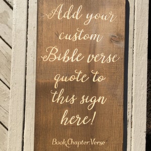 Bible Verse Wall Art Wood Sign Custom Vertical Christian Wall Art Scripture Signs Home Decor Choose your Favorite Bible Passage Gift Plaque image 2