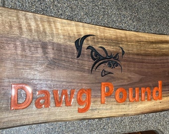 9x19” Custom live edge Cleveland fan sign, Dawg pound sign, Believeland sign, Custom Browns fan club sign, Buy the sign and get design free
