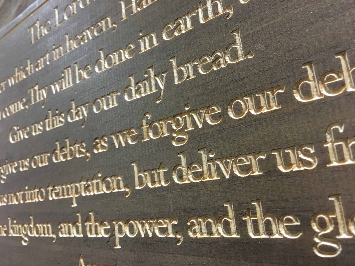 The Lords Prayer Sign Wood Wall Art Plaque Bible Verse Etsy