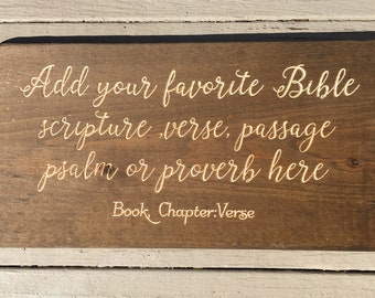 Bible Verse Wall Art Wood Sign Custom Christian Wall Art Scripture Signs Home Decor Choisissez votre Plaque cadeau de passage biblique préférée