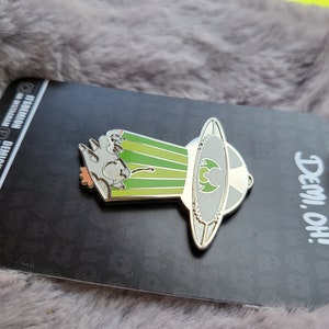 UFO Enamel Pin, Area 51, Alien hard enamel pin, abduction, paranormal pin, occult pin, horror enamel pin, cute cow, spooky pin, creepy pin image 2