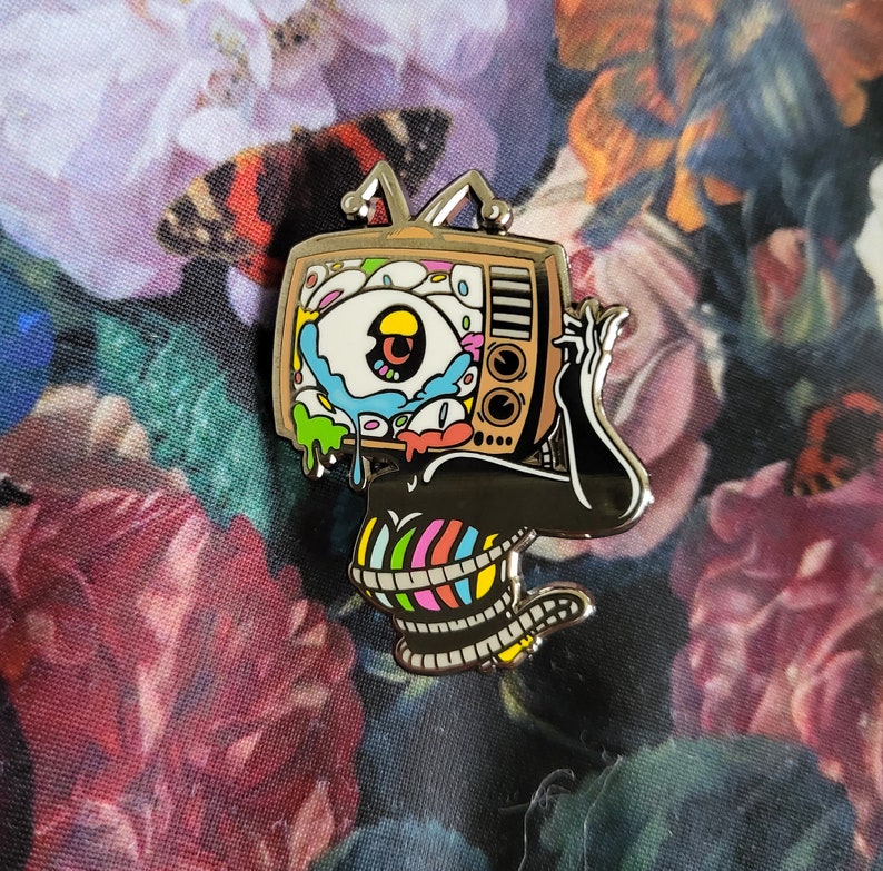 Monster girl pin, Television monster girl, halloween pin, TV girl, TV head monster girl pin, pin up girl pin, sexy pin, multiple eyes image 10