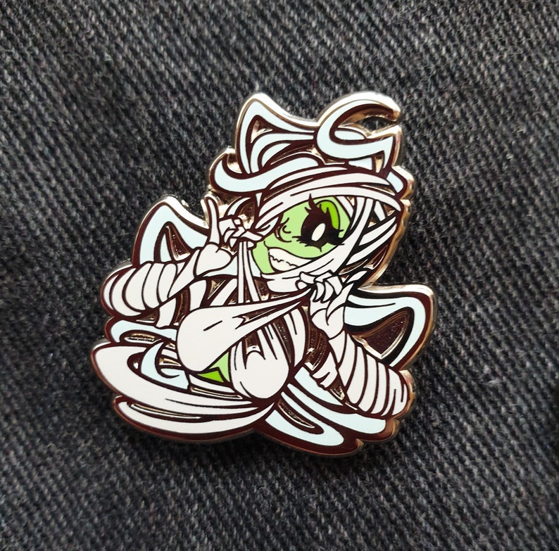 Mummy Enamel Pin Pin Up Silver Enamel Pin Monster Girl Pin | Etsy