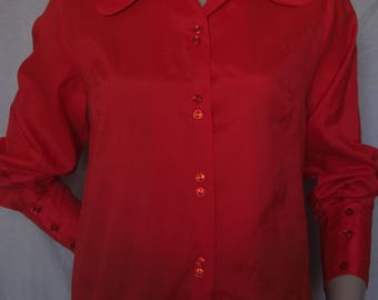 Red collared blouse size 14