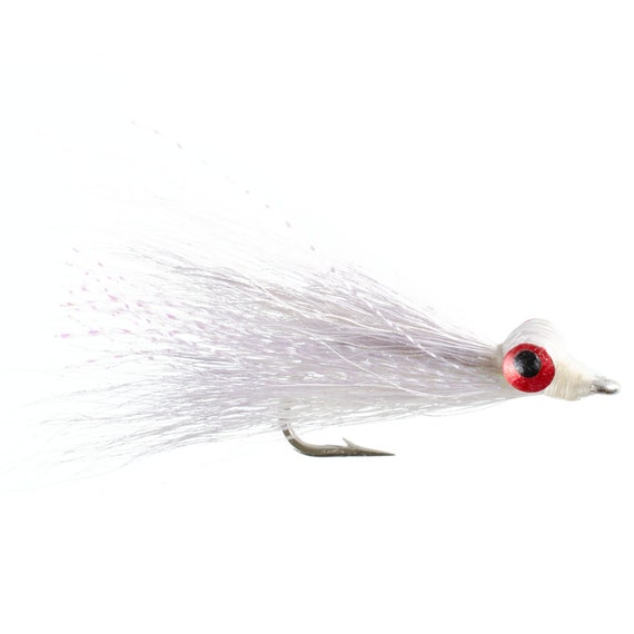 3-Pack Clousers Minnow Size 1/0 White Saltwater and Bass Flies Fly Fishing  Flies - Hand Tied Saltwater Flies