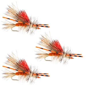 3-Pack Kaufmanns Orange Crystal Stimulator Fly Fishing Dry Fly