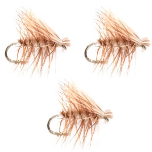 3-Pack Tan Elk Hair Caddis Classic Dry Fly - Hand-Tied Fly Fishing Trout Flies