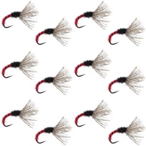 Red Zebra Sakasa Kebari - 12 Tenkara Flies - Size 12
