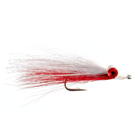 3-pack Clousers Minnow Size 1/0 Red White Saltwater and Bass Flies
