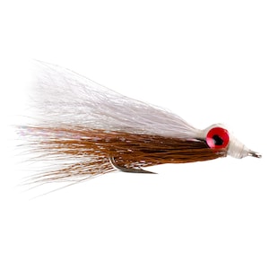 3-Pack Clousers Minnow Size 1/0 Brown White Saltwater and Bass Flies Fly Fishing Flies - Hand Tied Saltwater Flies