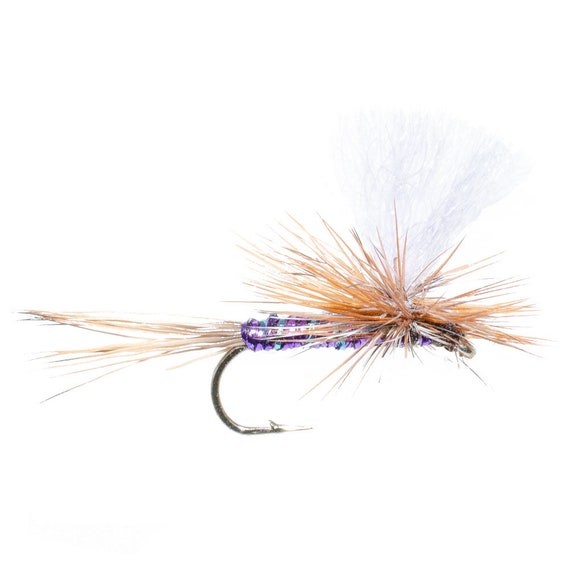 3-Pack Super Flash Purple Haze Size 12 Parachute Dry Fly - Easy To See -  Hand Tied Fly Fishing Trout Flies