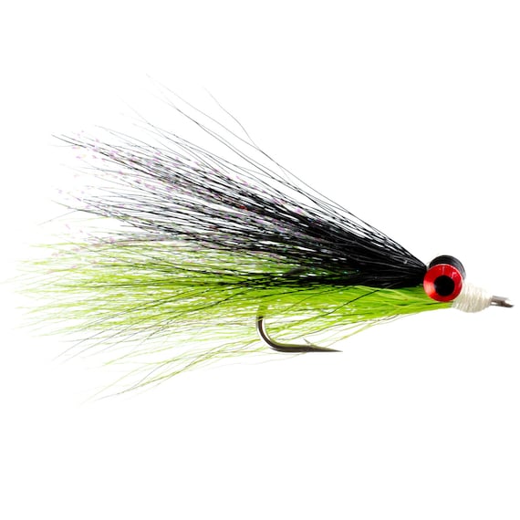 3-Pack Clousers Minnow Size 1/0 Black Chartreuse Saltwater and Bass Flies  Fly Fishing Flies - Hand Tied Saltwater Flies