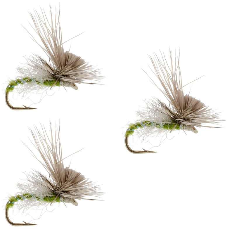 3 Pack Green Drake Missing Link Mayfly Flies Hook Size 12 Bild 1