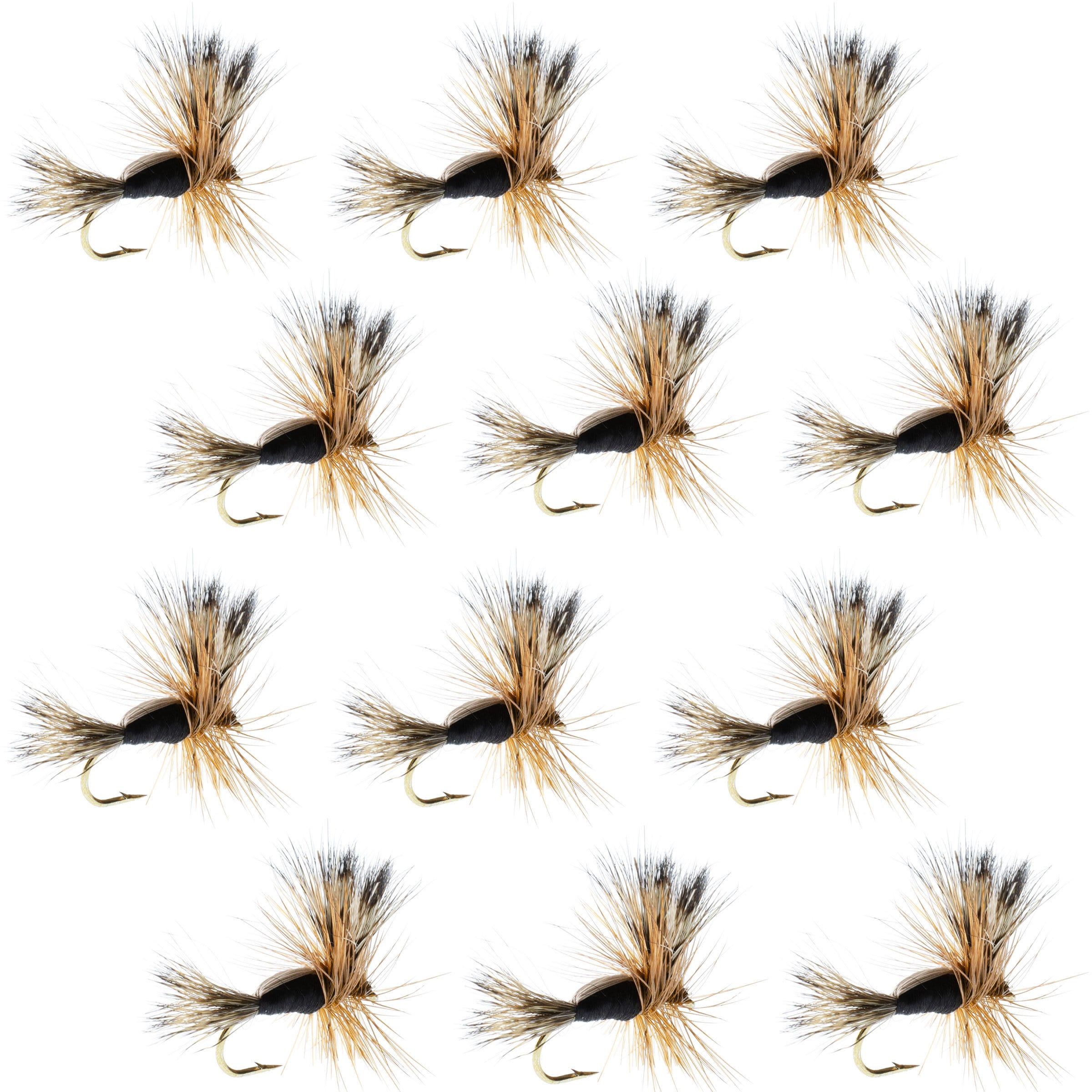 1 Dozen Black Humpy Classic Dry Fly Hand Tied Fly Fishing Trout