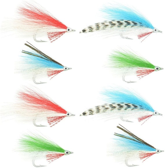 Lefty's Deceiver Fly Fishing Flies Collection Assortment of 8 Saltwater and  Bass Flies Hook Size 1/0 
