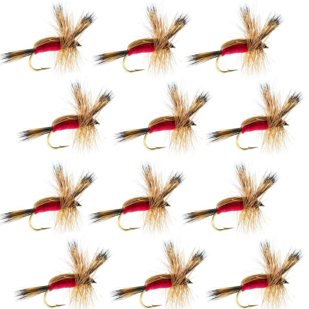 Red Humpy Classic Hair Wing Dry Fly - 1 Dozen Flies Hook Size 14 - Etsy