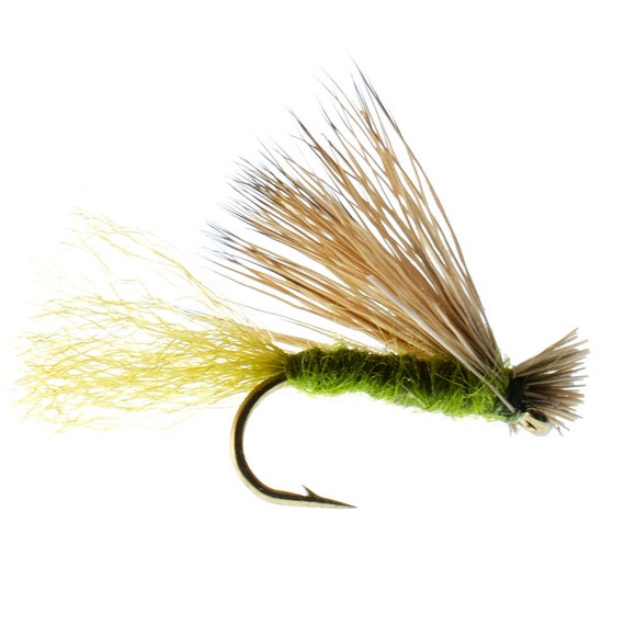 3-pack X Caddis Size 14 Olive Emerger Dry Trout Fly Hand Tied Fly