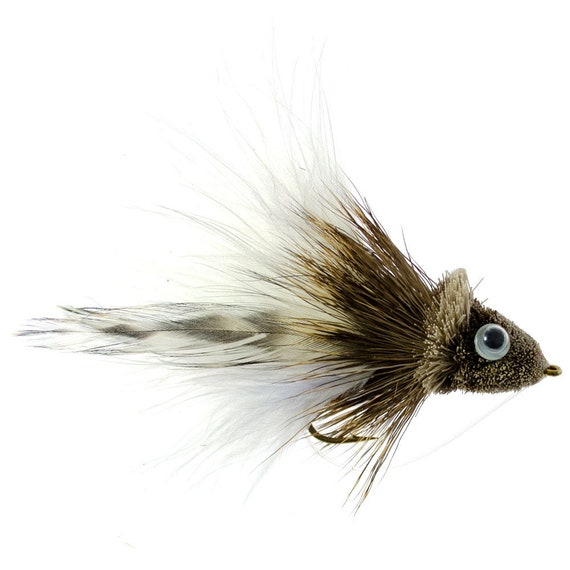 2-pack Dahlberg Diver Size 4 Deer Hair With White Marabou Wing Bass Fly  Fishing Bug Wide Gape Bass Hooks 