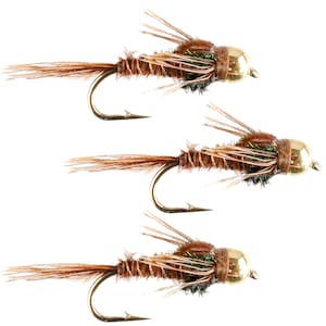 3-Pack Bead Head Pheasant Tail Nymph Fly - Trout and Panfish Fly Fishing Flies - Hand Tied Trout Flies