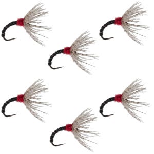 Black Zebra Sakasa Kebari - 6 Tenkara Flies - Size 14