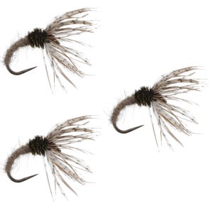 3 Pack Hares Ear Sakasa Kebari - Tenkara Flies - Size 14