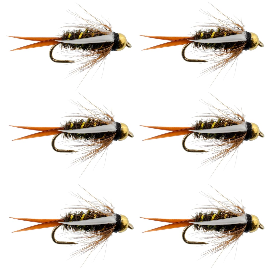 Barbless Bead Head Prince Nymph Fly Fishing Flies - Set of 6 Flies Hook ...