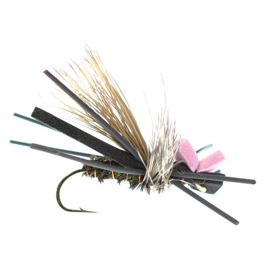 3-pack Gypsy King Size 10 Foam Body Grasshopper Dry Fly Pink Indicator Post  Hand Tied Trout Flies 