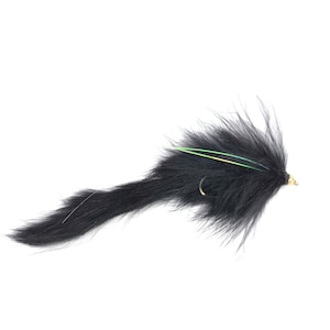 3-Pack Bead Head Bouface Marabou Bunny Streamer - Black - Trout and Bass Fly Fishing Flies - Hook Size 4 - Hand Tied Trout Flies