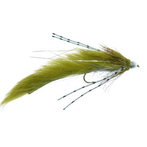 3-Pack Muddy Buddy Size 4 Bunny Streamer - Olive - Trout and Bass Fly Fishing Flies - Hand Tied Trout Flies