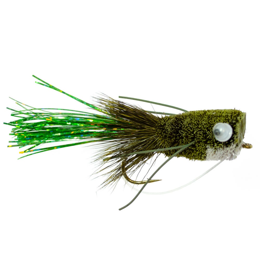  The Fly Fishing Place Bass Bug Collection - Set of 12 Bass Fly  Fishing Flies - Surface Poppers Divers and Subsurface - Hook Sizes 2,4 and  6 : Sports & Outdoors