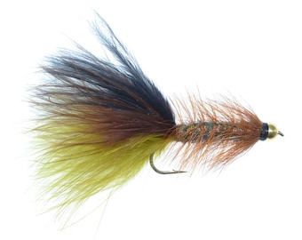 3-Pack Thin Mint Bugger Size 8  Bead Head Trout and Bass Fly Fishing Streamer Flies