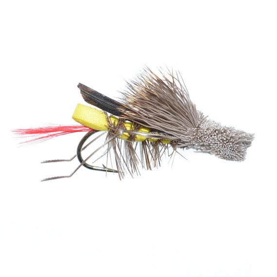 3-pack Dave's Hopper Size 10 Foam Body Grasshopper Dry Fly Hand