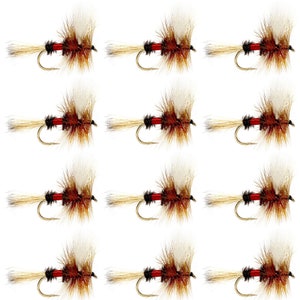 1 Dozen Royal Wulff Hair Wing Dry Flies - Hand Tied Fly Fishing Trout Fly