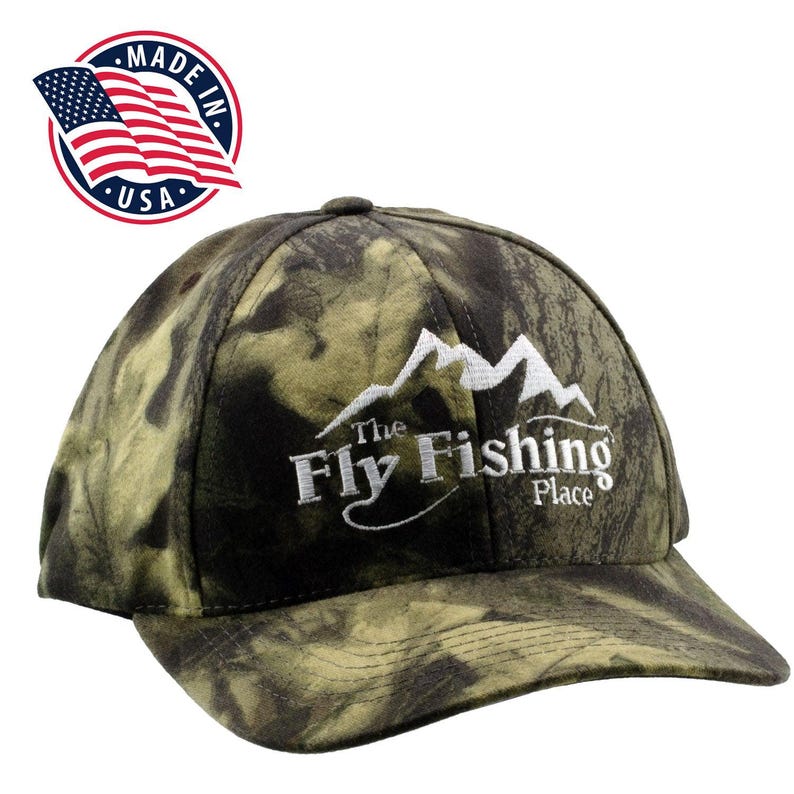 The Fly Fishing Place Logo Cap Low Profile Mossy Oak Break Up Camo USA image 1