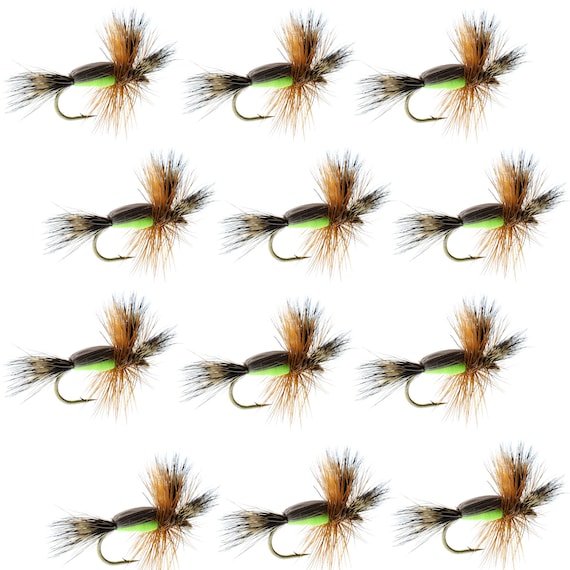 1 Dozen Chartreuse Humpy Classic Dry Fly Hand Tied Fly Fishing Trout Flies  -  Canada