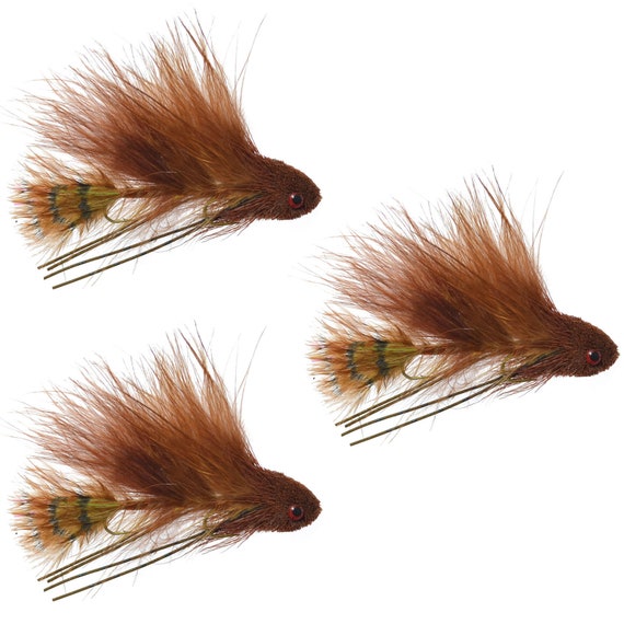 3-pack Mini Sex Dungeon Streamer Brown Articulated Trout and Bass