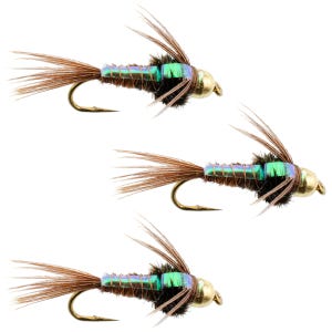3 Pack Bead Head Flashback Pheasant Tail Nymph Size 16