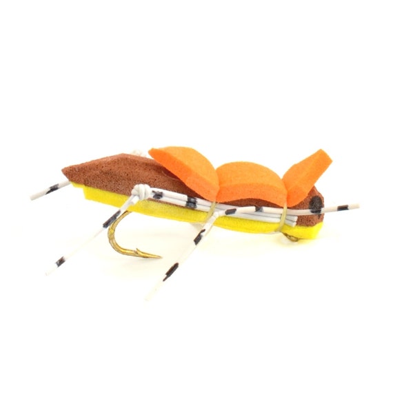 3-pack Morrish Hopper Size 10 Foam Body Grasshopper Dry Fly Yellow